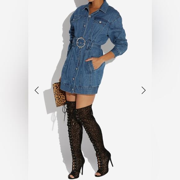 Diandra Sexy Mesh animal print over the knee boot - Picture 2 of 3